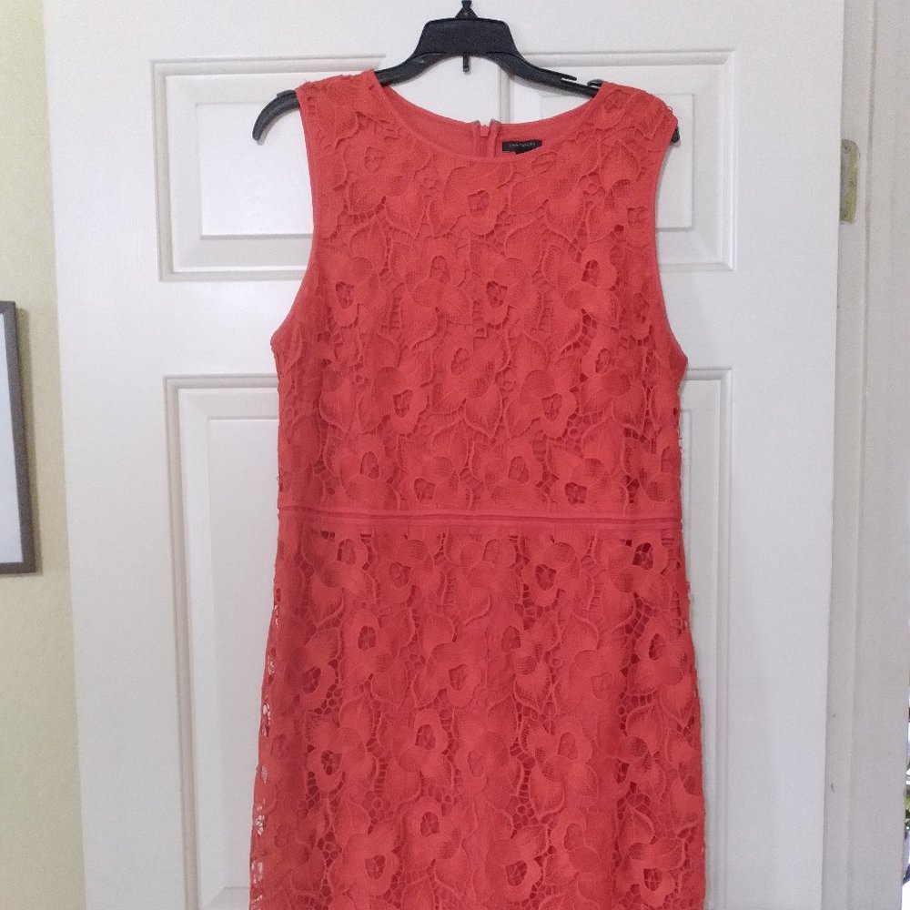 Bright Orange Summer Lace Dress by Ann Taylor